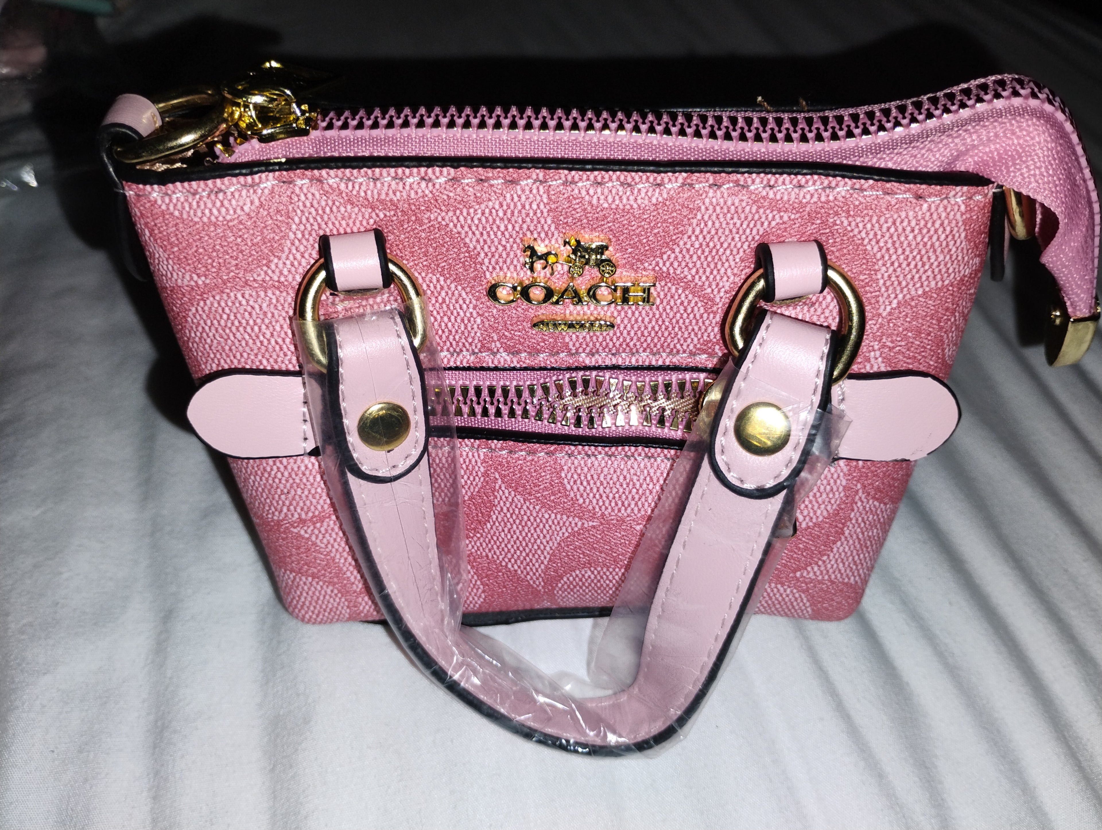 Coach mini pinkand blue purse bag