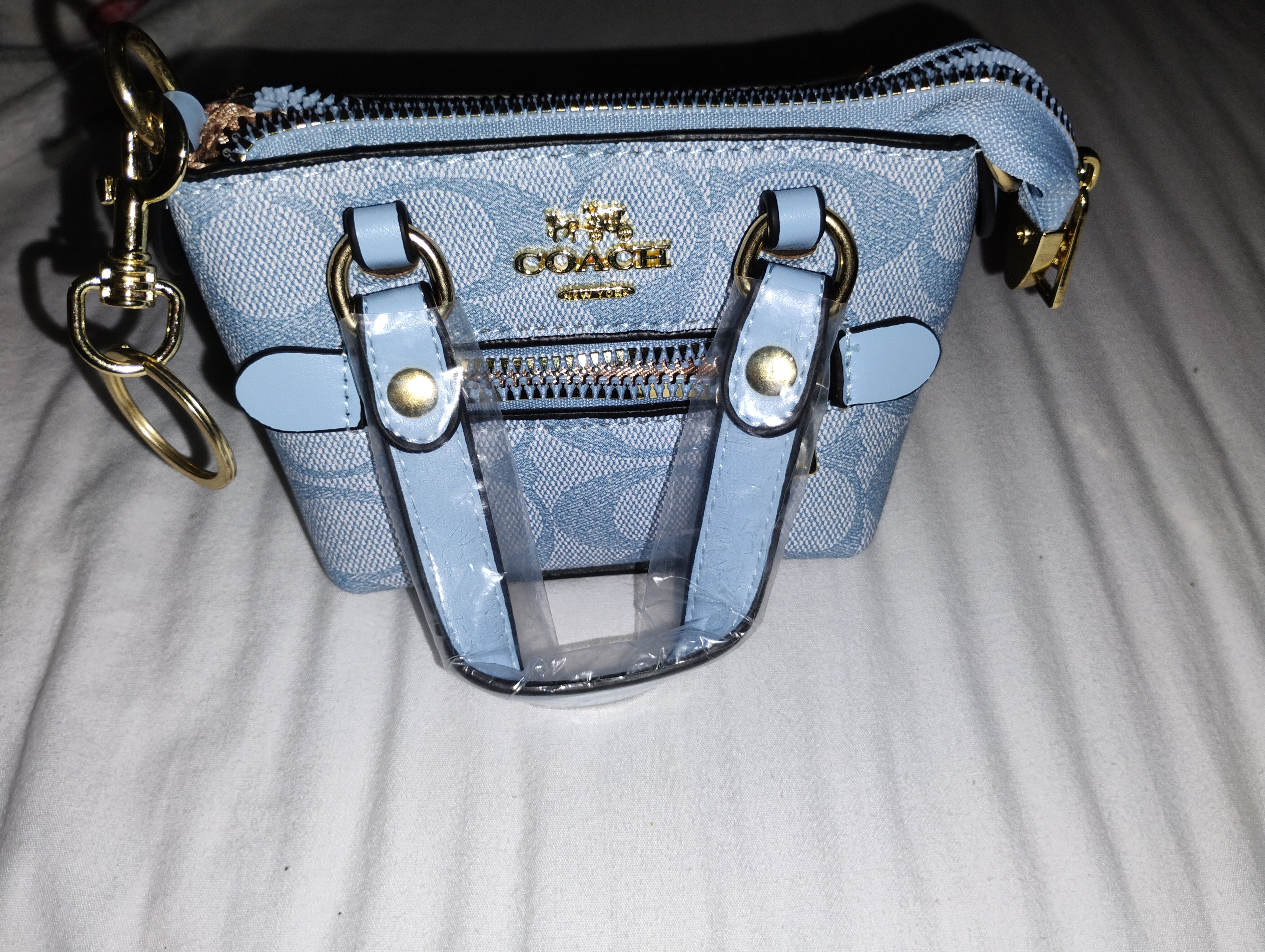 Coach mini pinkand blue purse bag